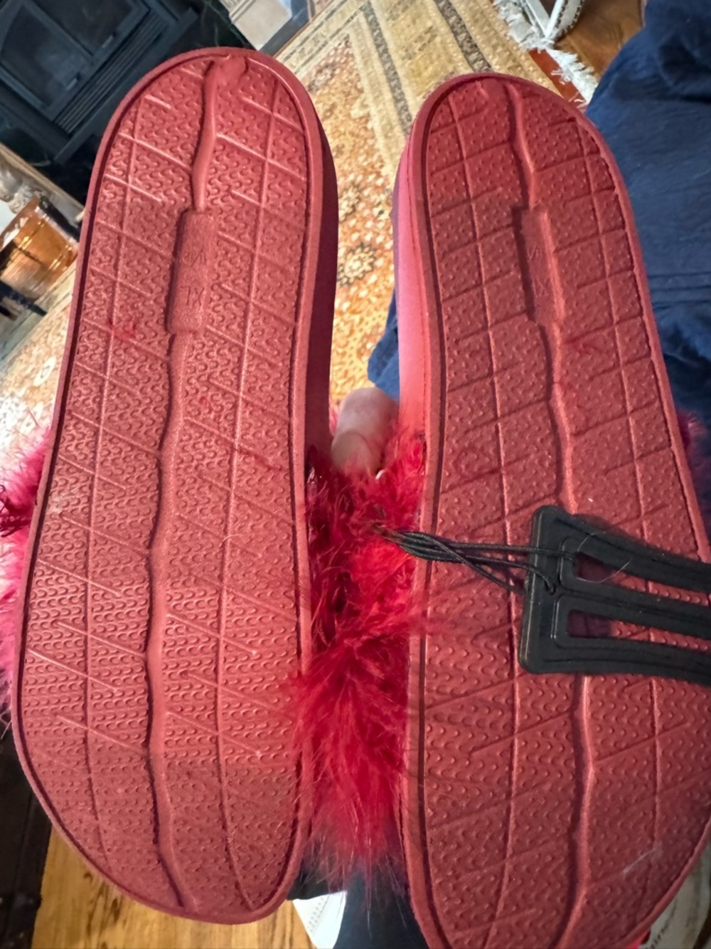 NWT INC International Concepts from Macys Women’s Real Feather Slide Slippers - Picture 4 of 6